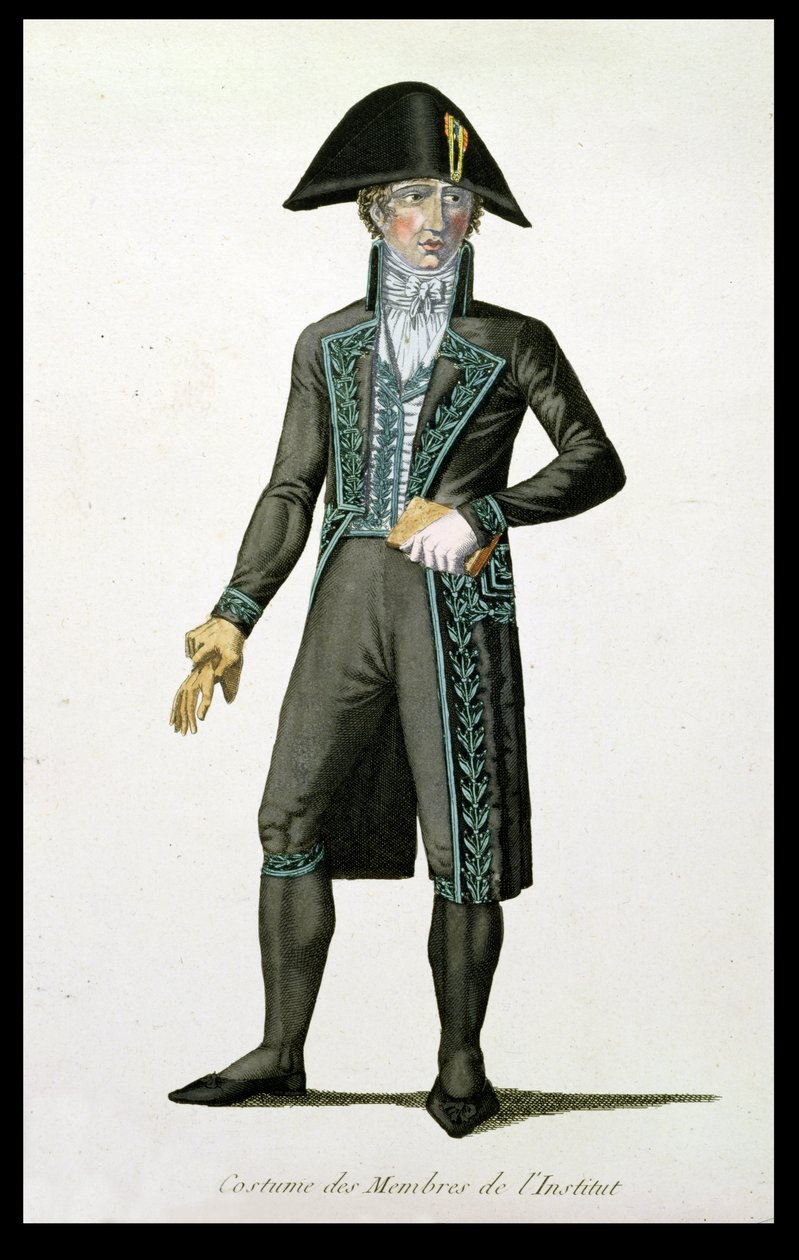 Kostyme til et medlem av Institut de France, gravert av Louis F. Charon ca. 1802-10 av Poisson