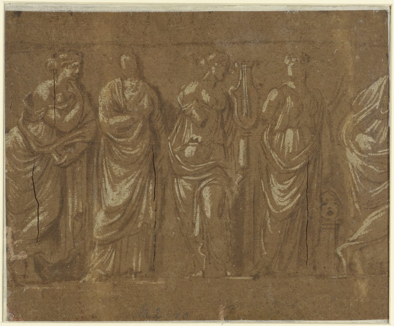 Rekke med muser av Polidoro da Caravaggio (possibly)