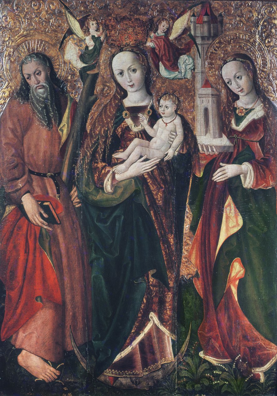 Jomfru og barn med de hellige Andreas og Barbara, ca. 1510 av Polish School