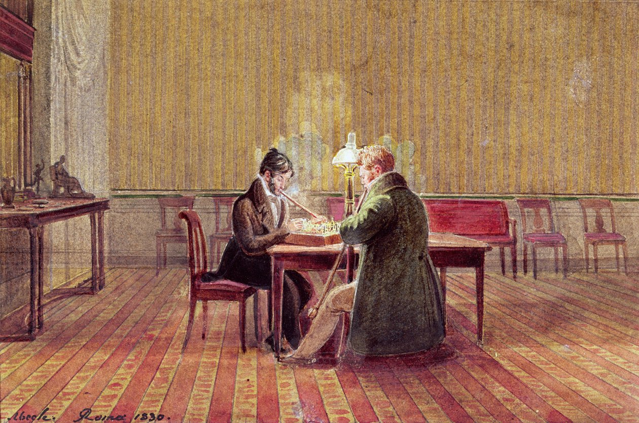 Adam Bernard Mickiewicz (1798-1855) spilte sjakk med en venn, 1830 av Polish School