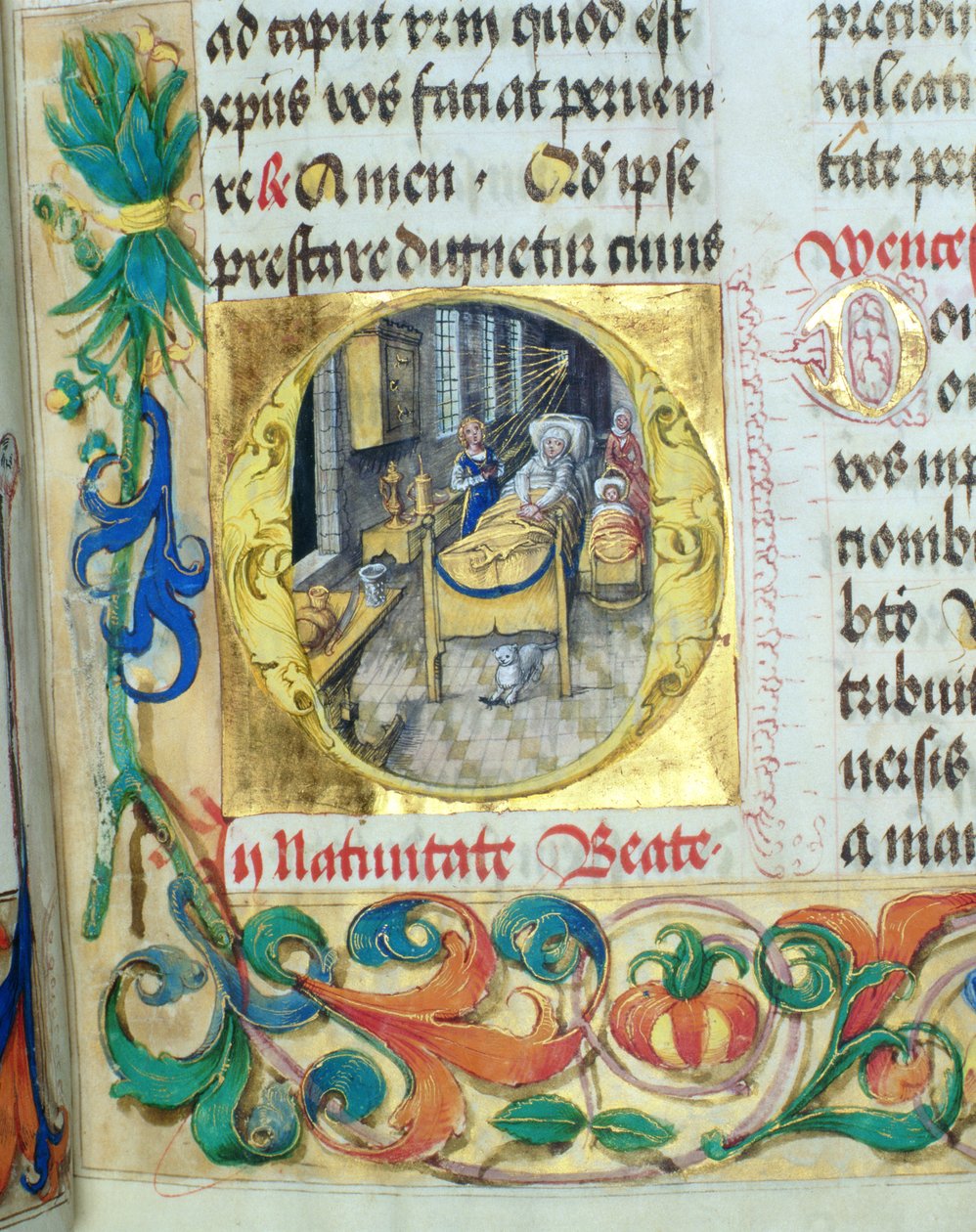 Jomfru Marias fødsel fra den pavelige biskop Erasmus Ciolek, ca. 1510 (tempera og gull på pergament) av Polish School