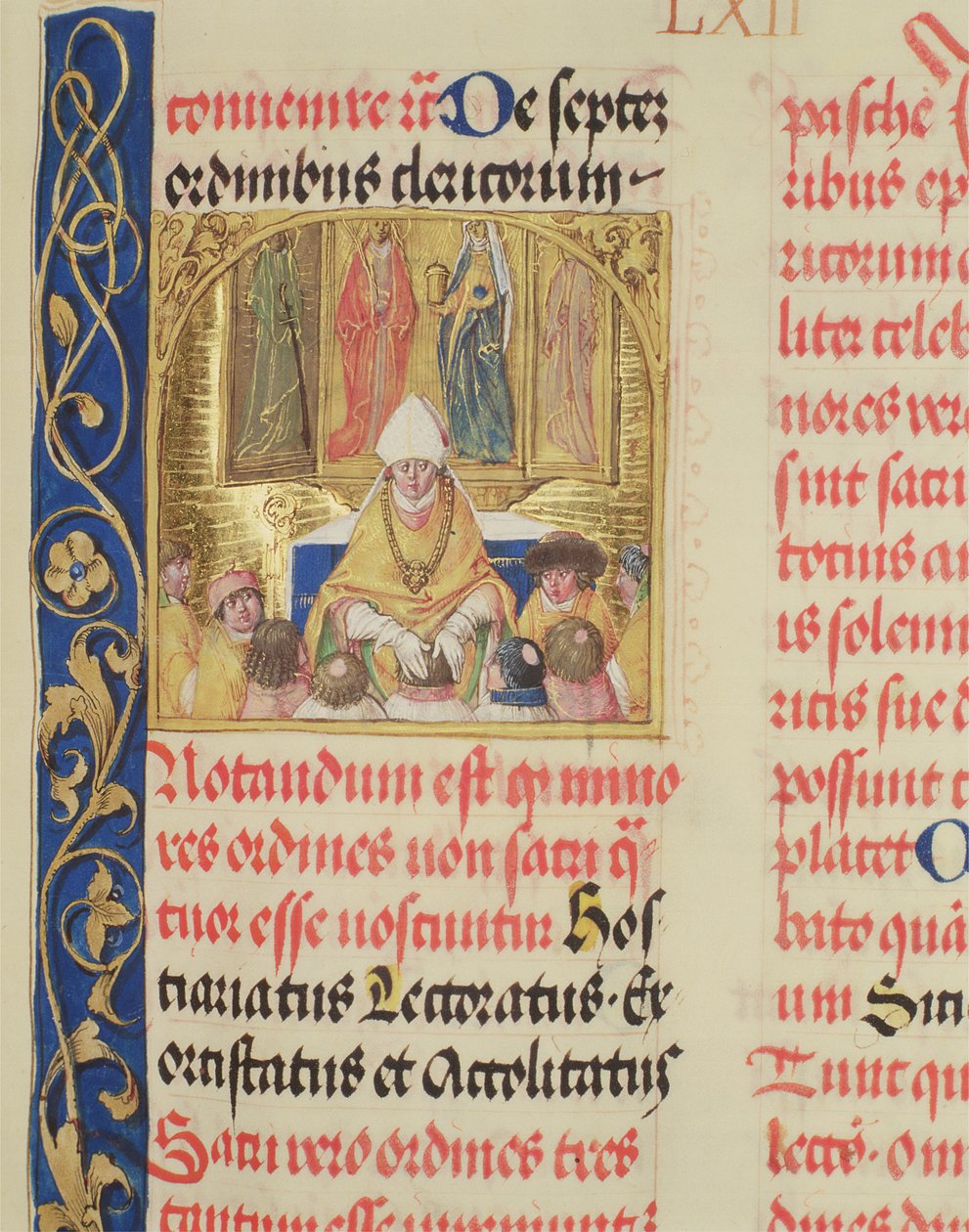 Biskop Blessing Seminarer fra det pavelige biskop Erasmus Ciolek, ca. 1510 (tempera og gull på pergament) av Polish School