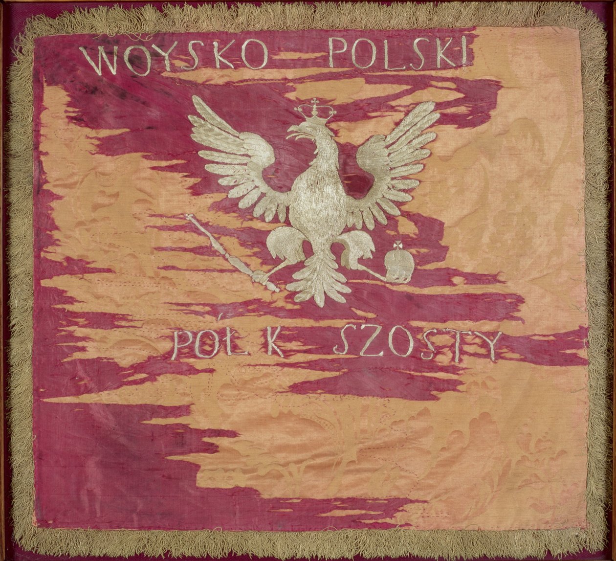 Flagget til det sjette infanteriregimentet til hertugdømmet Warszawa, 1807 (silke) av Polish School
