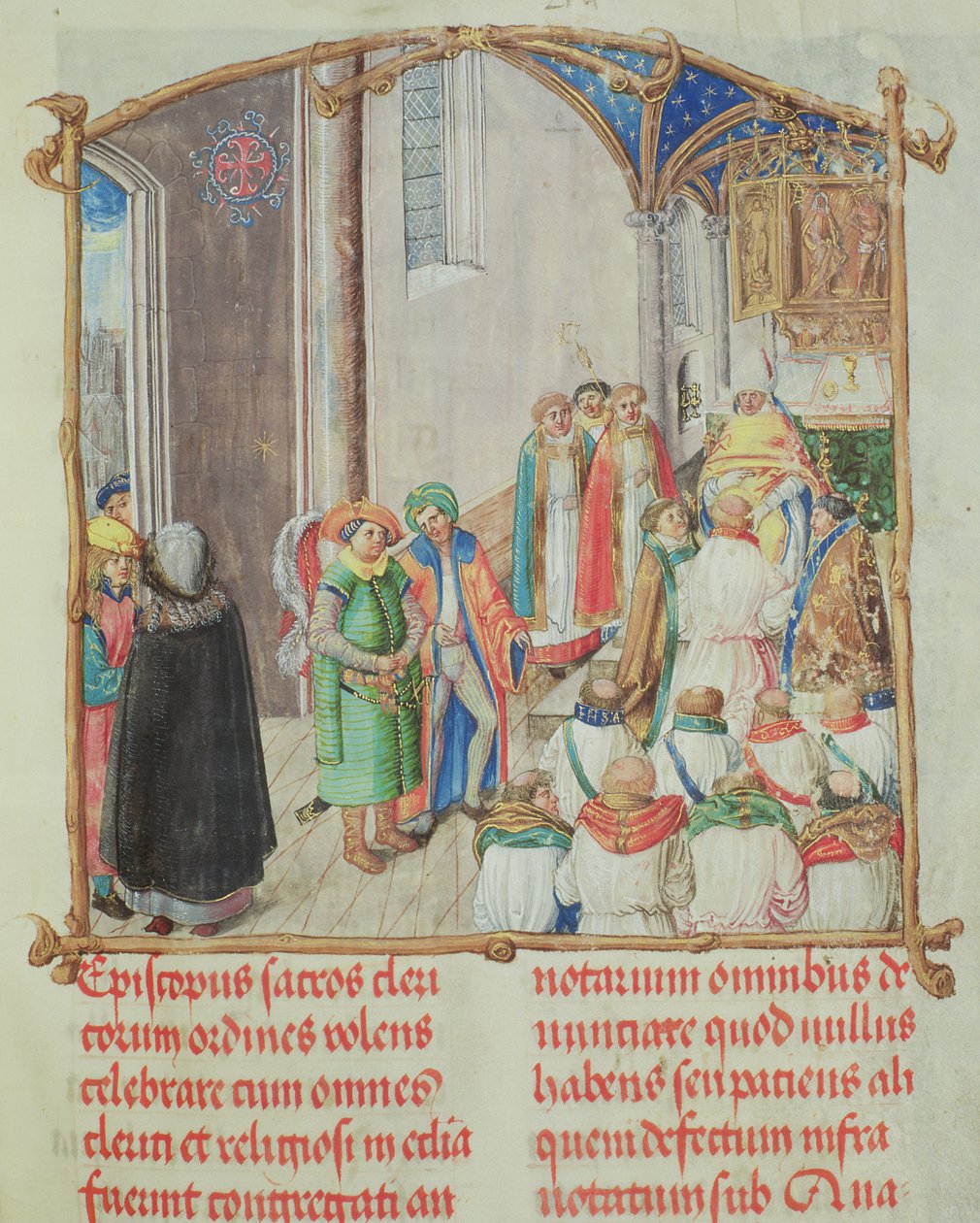 Ordinasjon til prestedømmet fra den pavelige biskop Erasmus Ciolek, ca. 1510 (tempera og gull på pergament) av Polish School