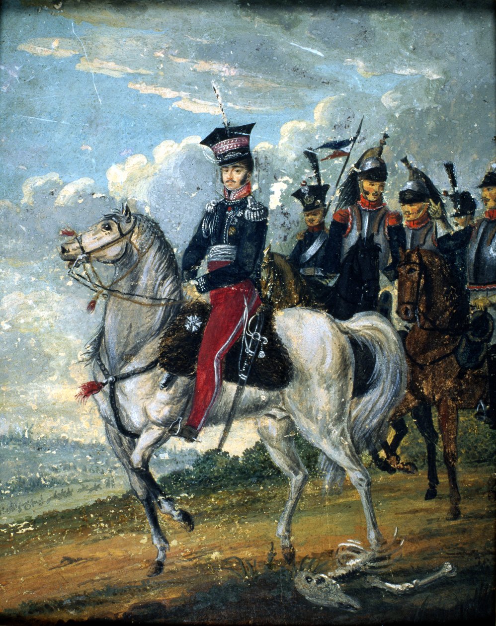 Prins Josef Anton Poniatowski (1763-1813) med guider, ca. 1813 av Polish School
