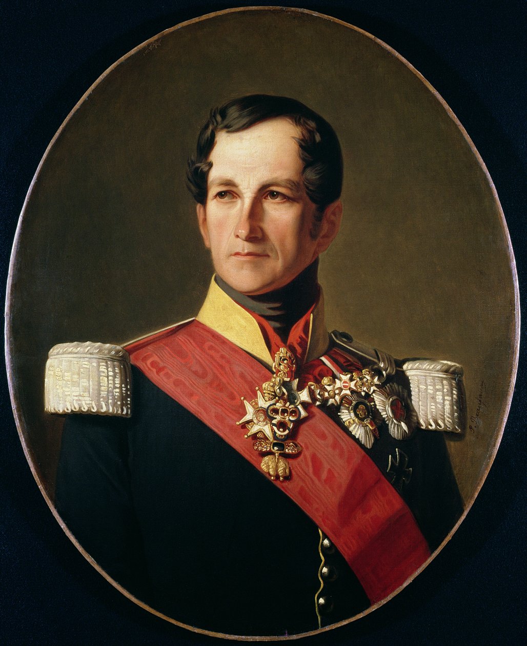 Portrett av Leopold I (1790-1865) av Saxe-Cobourg-Gotha i uniformen til en kuirassier av Polydore Beaufaux