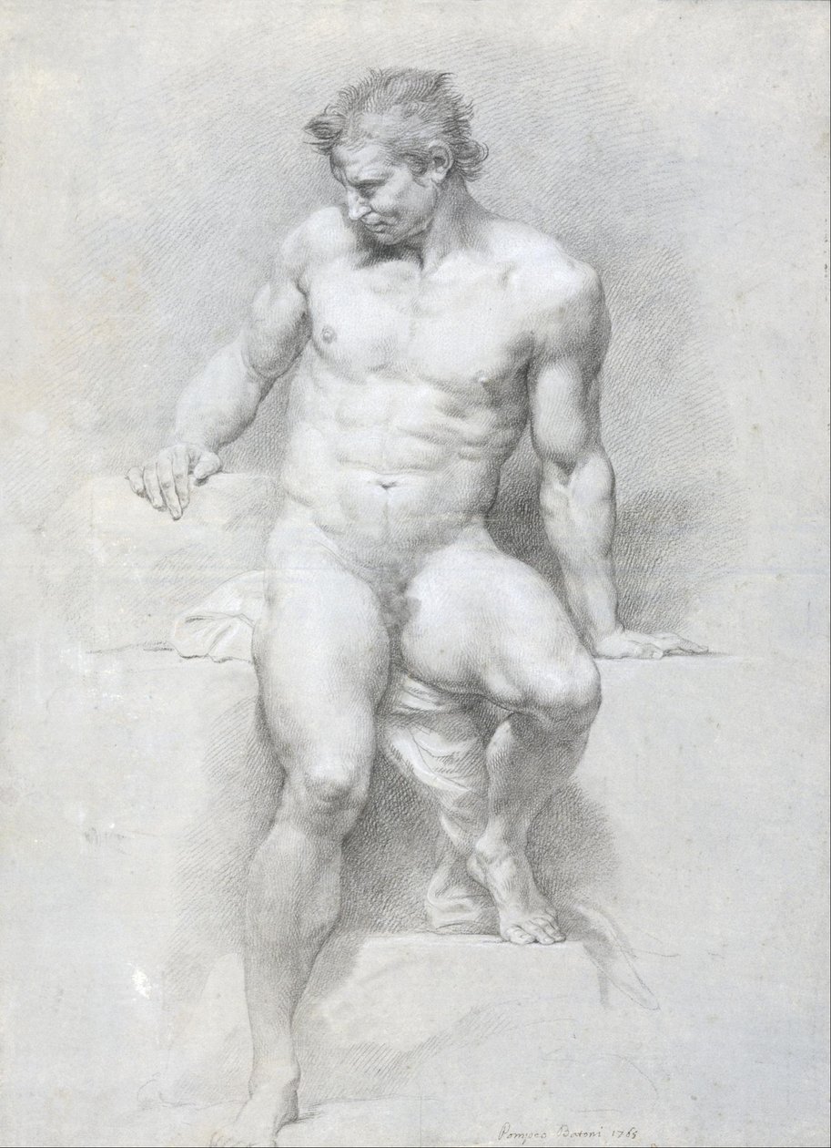 Academic Nude 1457 av Pompeo Girolamo Batoni