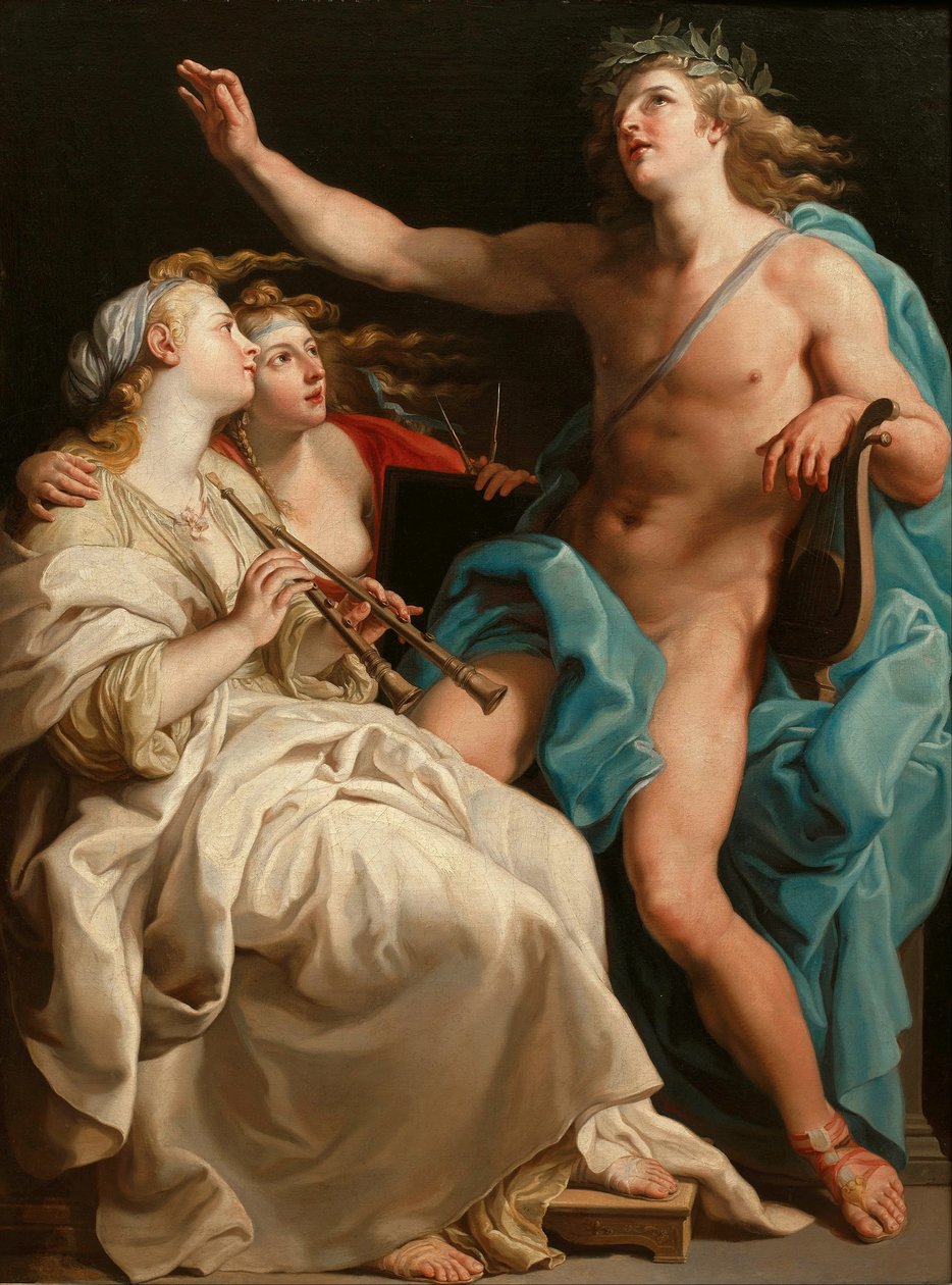 Apollo og to muser av Pompeo Girolamo Batoni