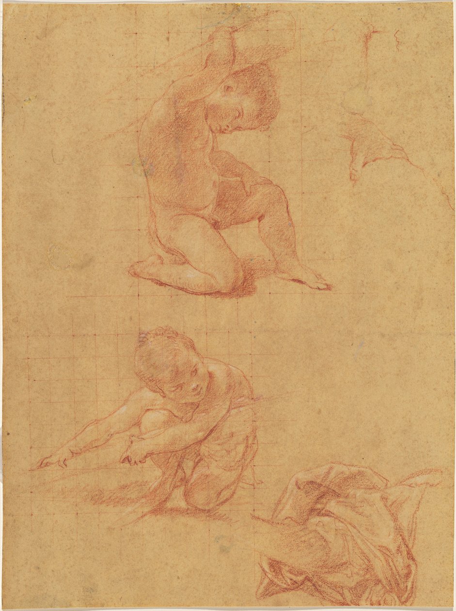To nakne barn som løfter en kos av Pompeo Batoni