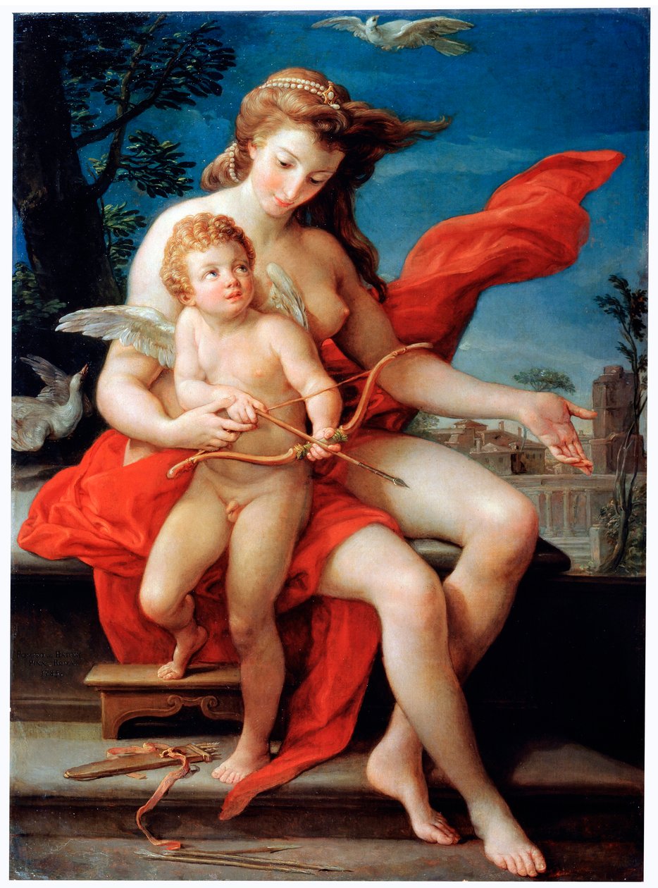 Venus og Amor, 1785. av Pompeo Batoni