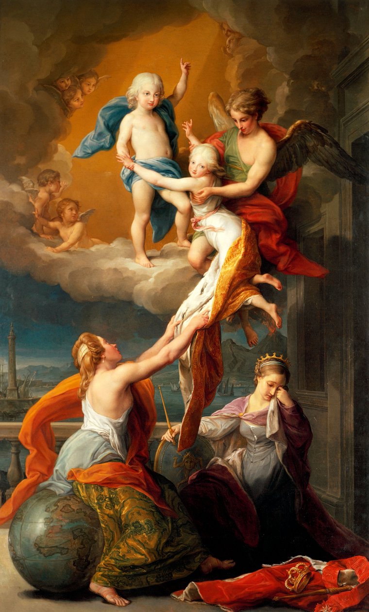 Allegori for døden til Ferdinand IVs to barn, av Pompeo Batoni (1708-1787). av Pompeo Girolamo Batoni