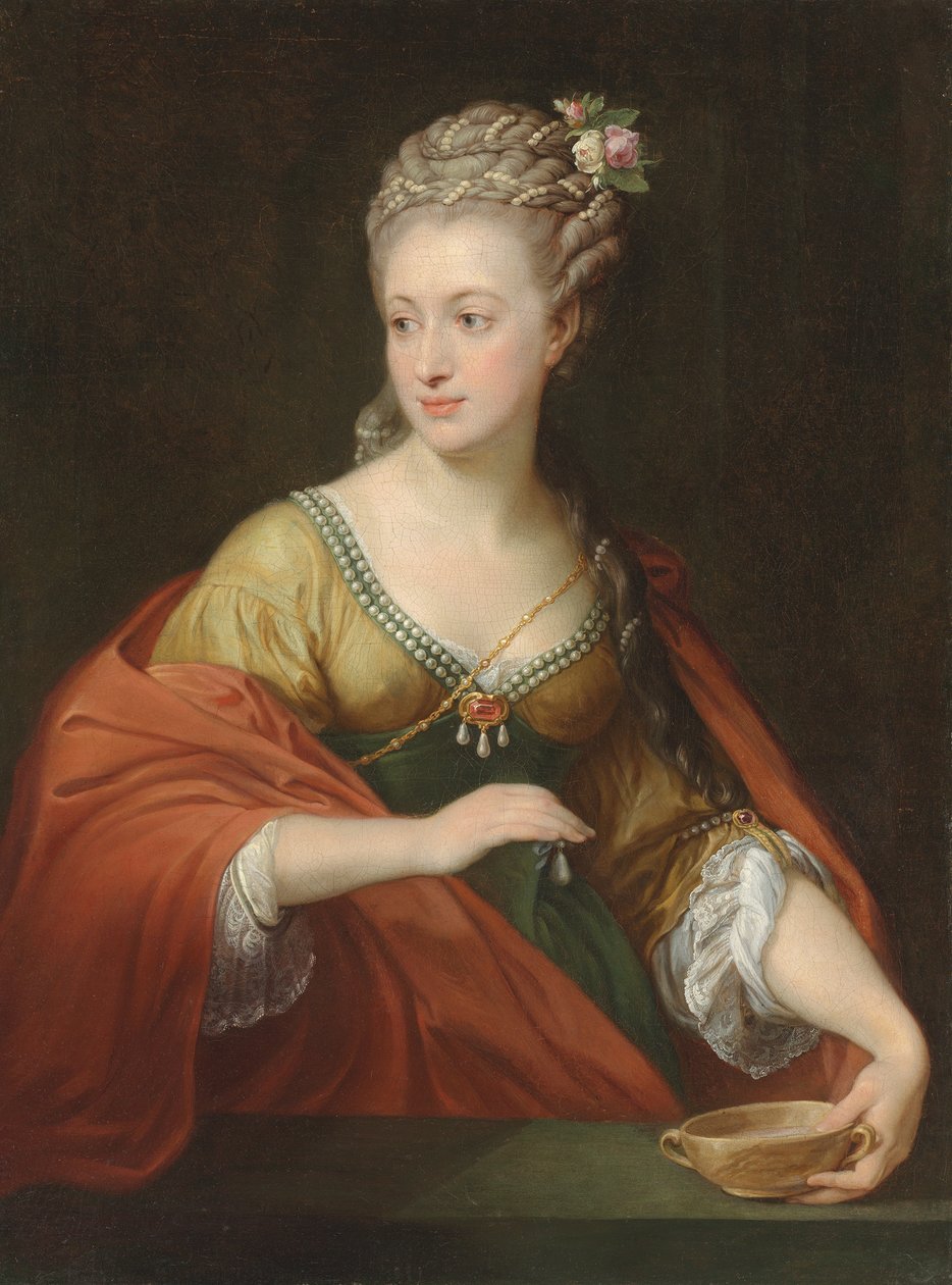 Portrett av Alexandra Evtihievna Demidova 1724-1789 med Cleopatra, tidlig på 1770-tallet. av Pompeo Girolamo Batoni