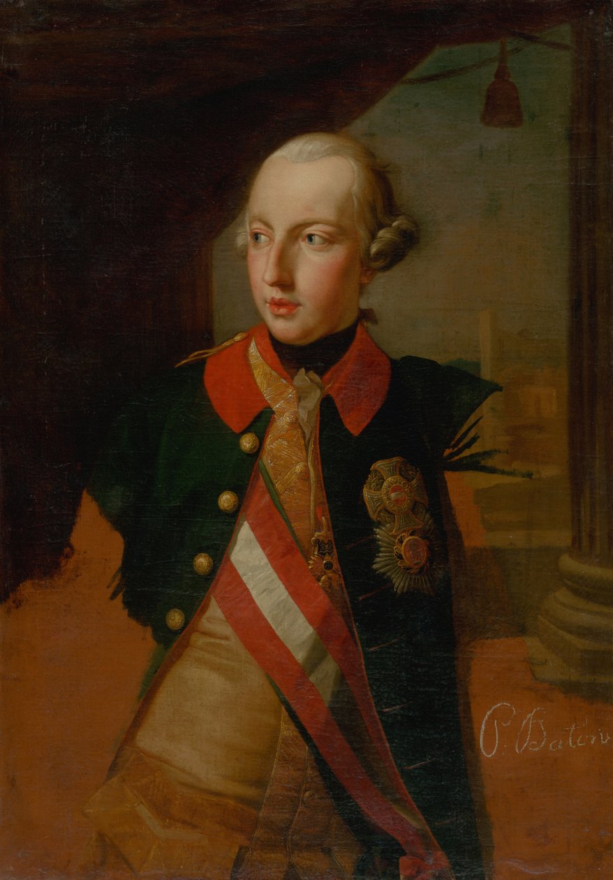 Portrett av keiser Joseph II 1741-1790, 1769. av Pompeo Girolamo Batoni