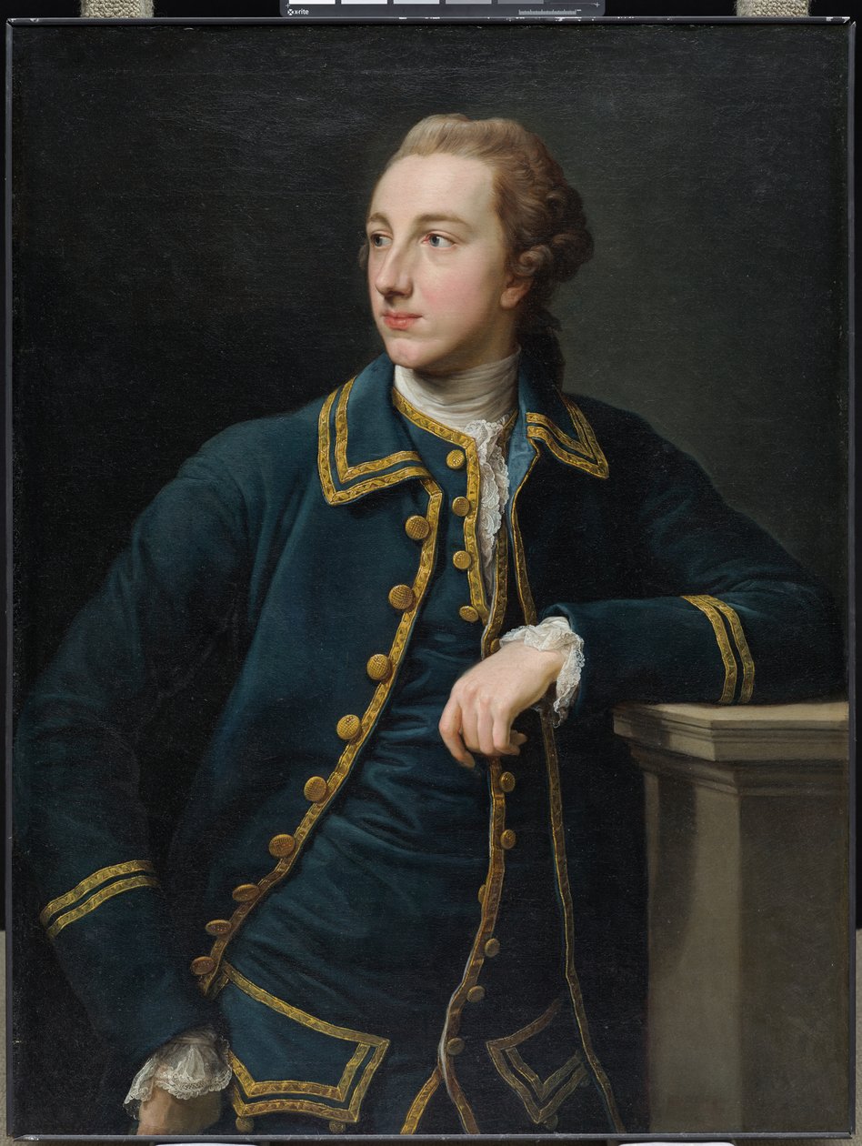Portrett av en mann i grønn dress av Pompeo  Girolamo Batoni