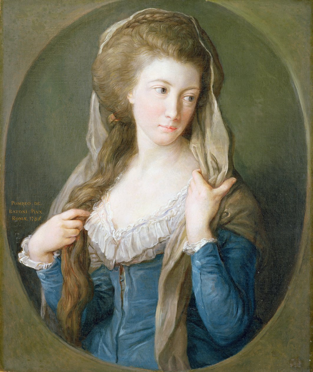 Portrait of a Woman, tradisjonelt identifisert som Margaret Stuart, Lady Hippisley av Pompeo Girolamo Batoni