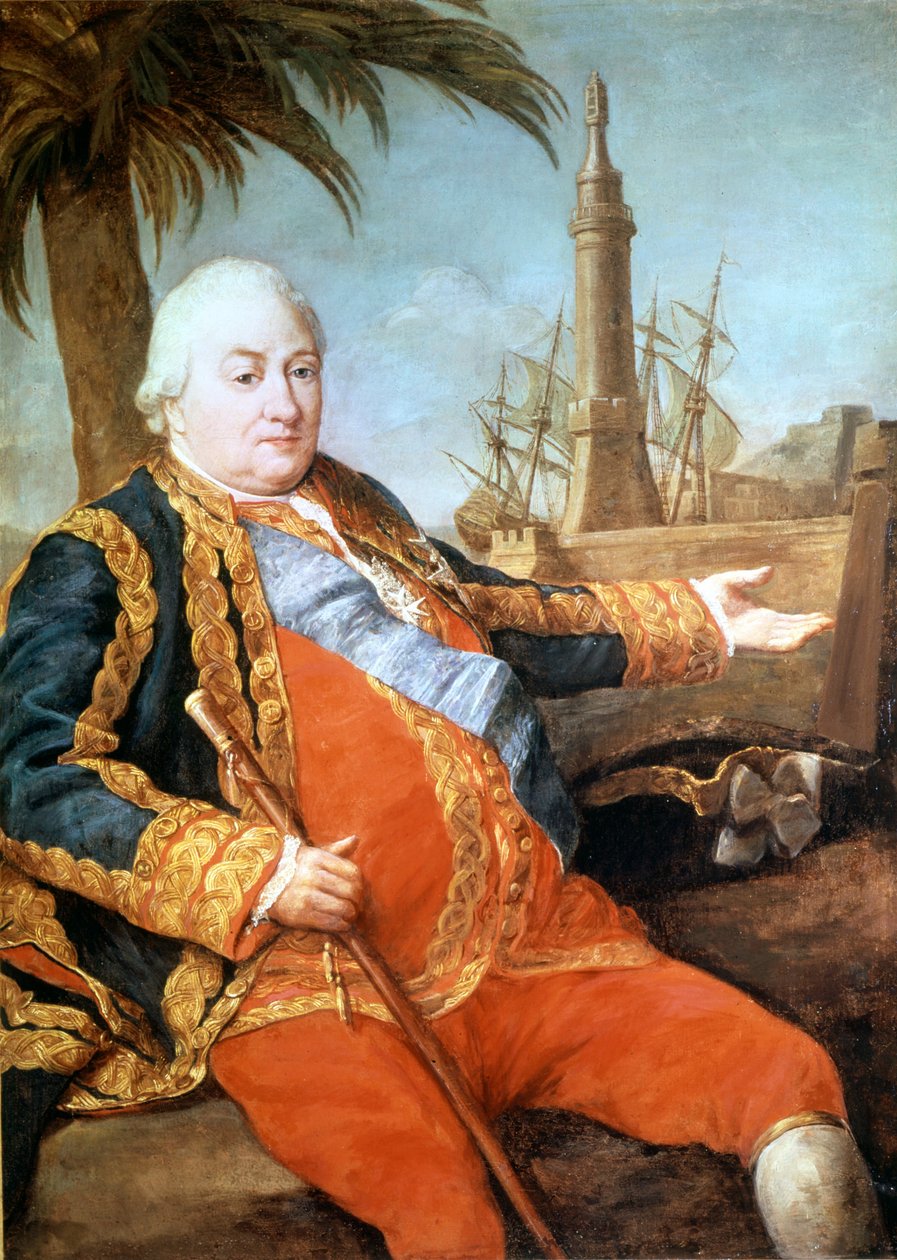 Portrett av ridderen Pierre Andre de Suffren av Saint Tropez (Saint-Trophez), fogd av Suffren (1729-1788). Maleri av Girolamo Pompeo Batoni (1708-1787). Museet for slottene i Versailles av Pompeo Girolamo Batoni