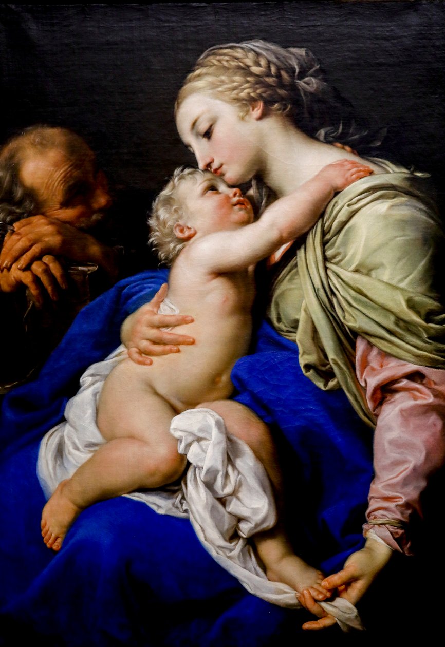 Den hellige familie. 1700-tallet (olje på lerret) av Pompeo Girolamo Batoni