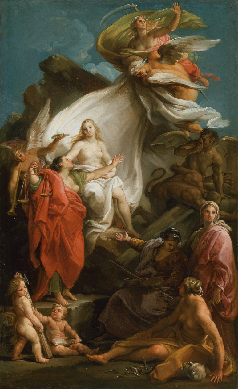 Tid som avslører sannheten av Pompeo Girolamo Batoni