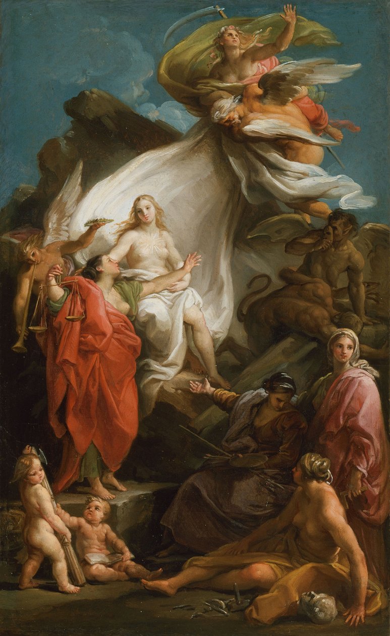 Tid som avslører sannhet av Pompeo Girolamo Batoni