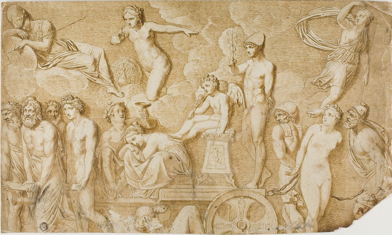Triumph of Love (etter antikk bas-relieff) av Pompeo Girolamo Batoni
