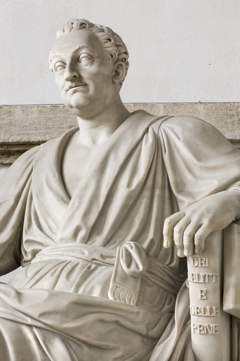 Statue av Cesare Beccaria av Pompeo Marchesi