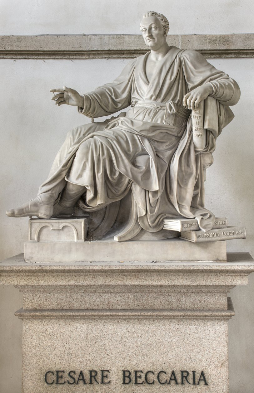Statue av Cesare Beccaria, 1838 av Pompeo Marchesi