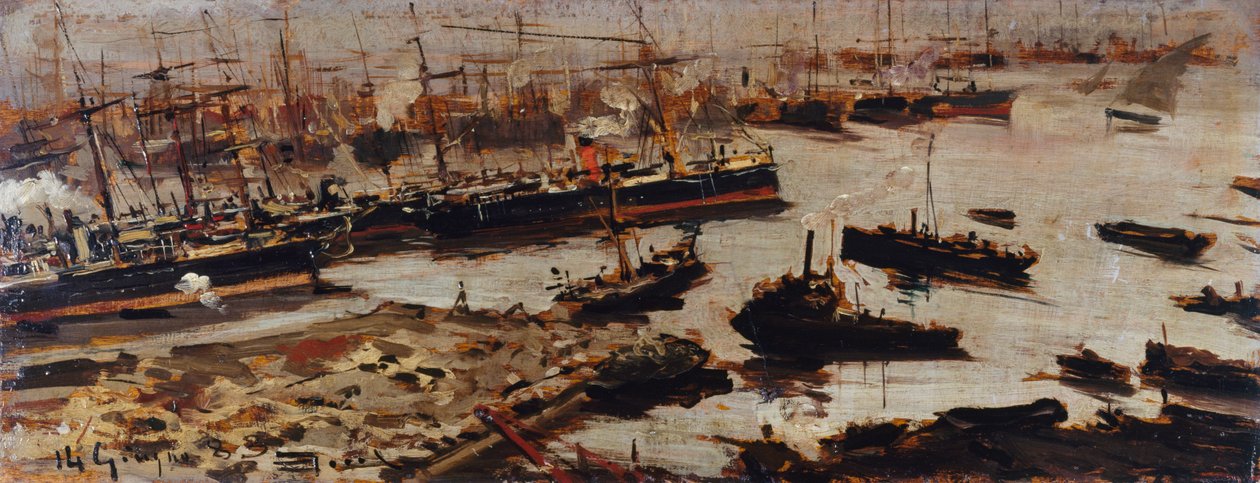 Genova havn av Pompeo Mariani