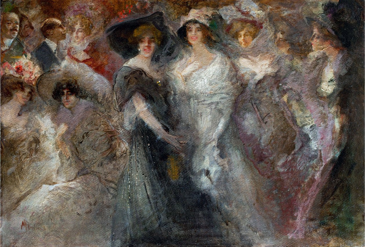 Tapt i Monte Carlo (perdu a Monte Carlo) av Mariani, Pompeo (1857-1927). Olje på papp, størrelse: 49x70, ca. 1909, Privat samling av Pompeo Mariani