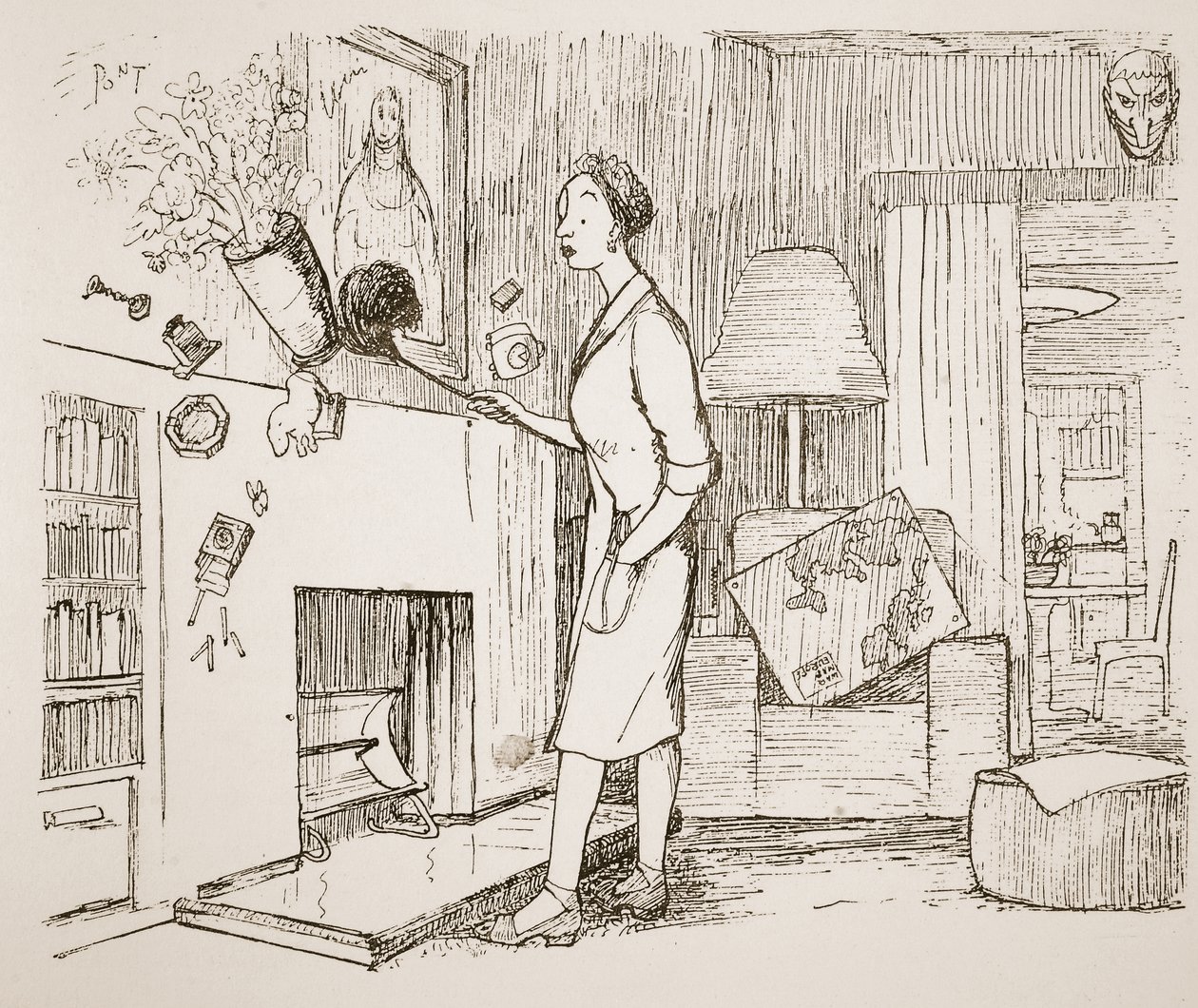 Preoccupation, illustrasjon fra 'Pont: An Account of the Life and Work of the great Punch artist' av Pont