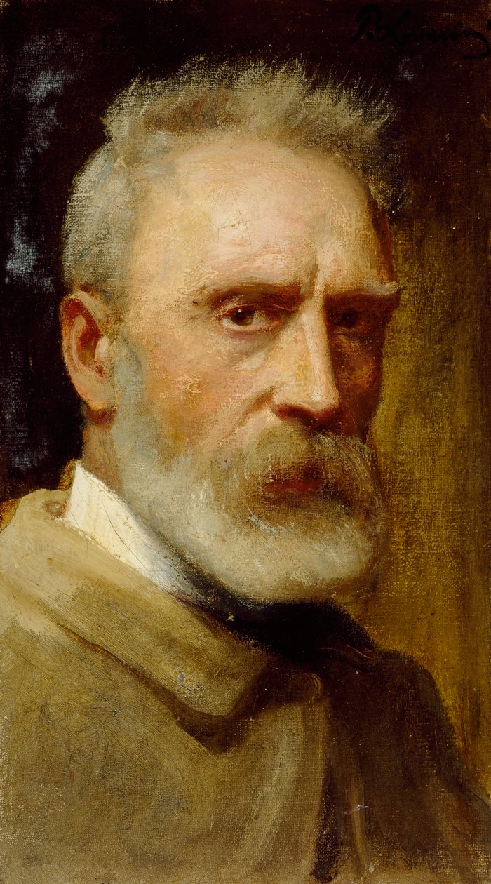 Selvportrett, av Ponziano Loverini (1845-1929), olje på lerret, 53x30 cm av Ponziano Loverini