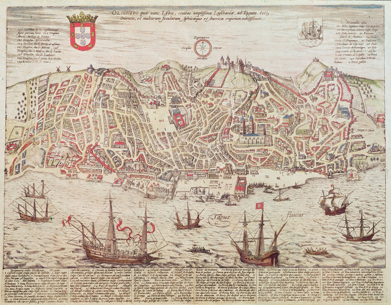 Panorama av Lisboa, 1572 av Portuguese School