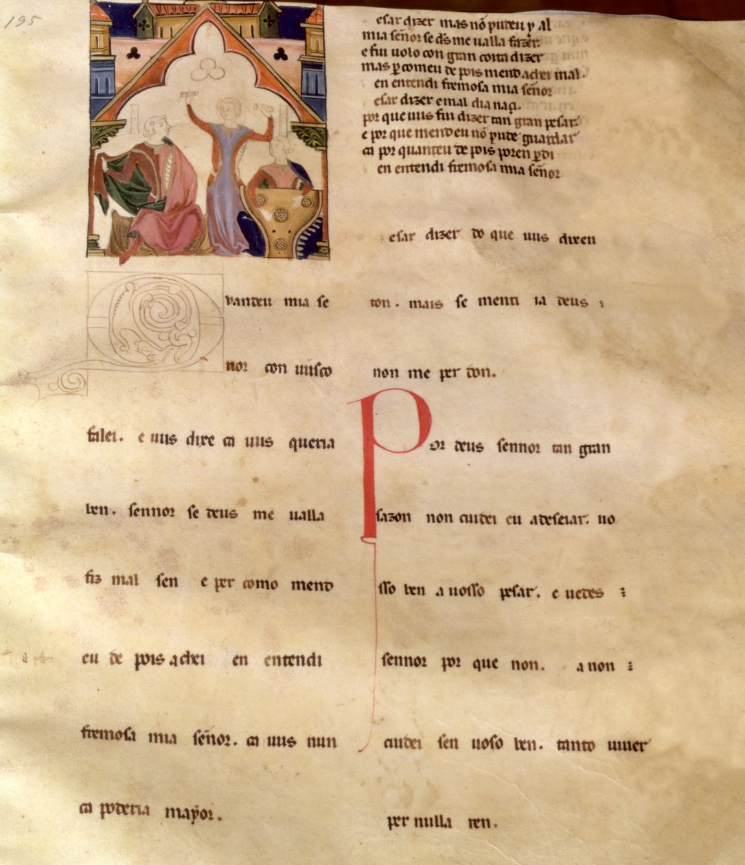 Ajuda Song Verses, Side 195R, 1200-1400-tallet av Portuguese School