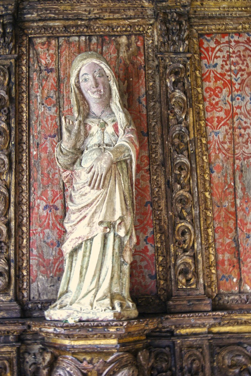 Utskåret statue av den gravide jomfru Maria, Lamego, Portugal ca. 1562 (malt tre) av Portuguese School