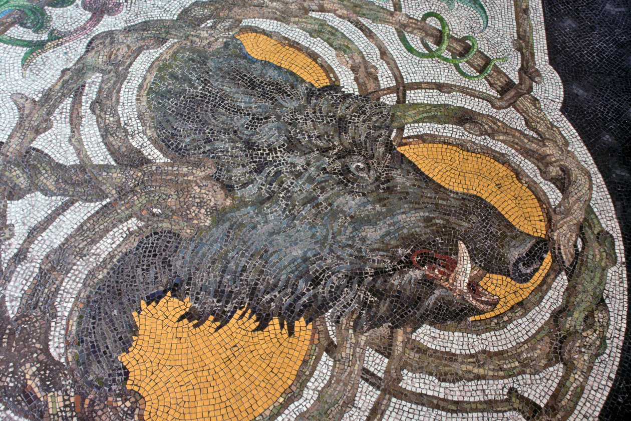 Etasje som viser et villsvin (mosaikk) av Portuguese School