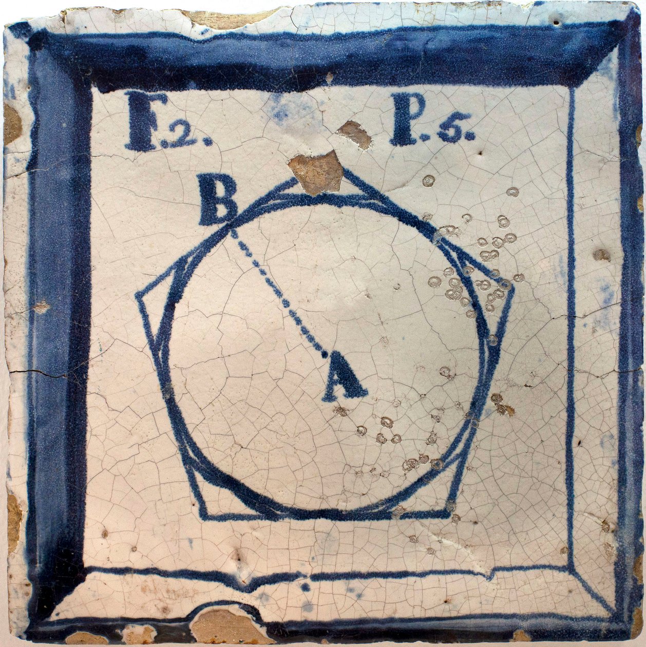 Geometrisk skjema av en femkant, tinnglasert keramikk, Lisboa andre halvdel av 1700-tallet - Musee national des azulejos, Lisboa (Portugal) av Portuguese School