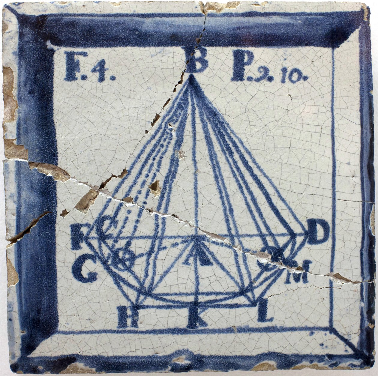 Geometrisk skjema av en pyramide, tinnglasert keramikk, Lisboa andre halvdel av 1700-tallet - Musee national des azulejos, Lisboa (Portugal) av Portuguese School