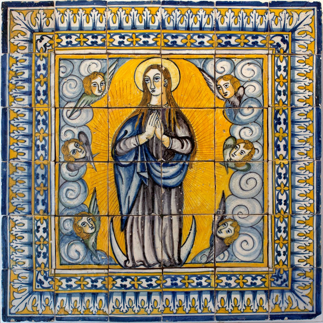 Vår Frue av unnfangelsen - Azulejos de Lisboa (Portugal) 1650-1675 (Vår Frue av unnfangelsen, Tile, Lisboa av Portuguese School