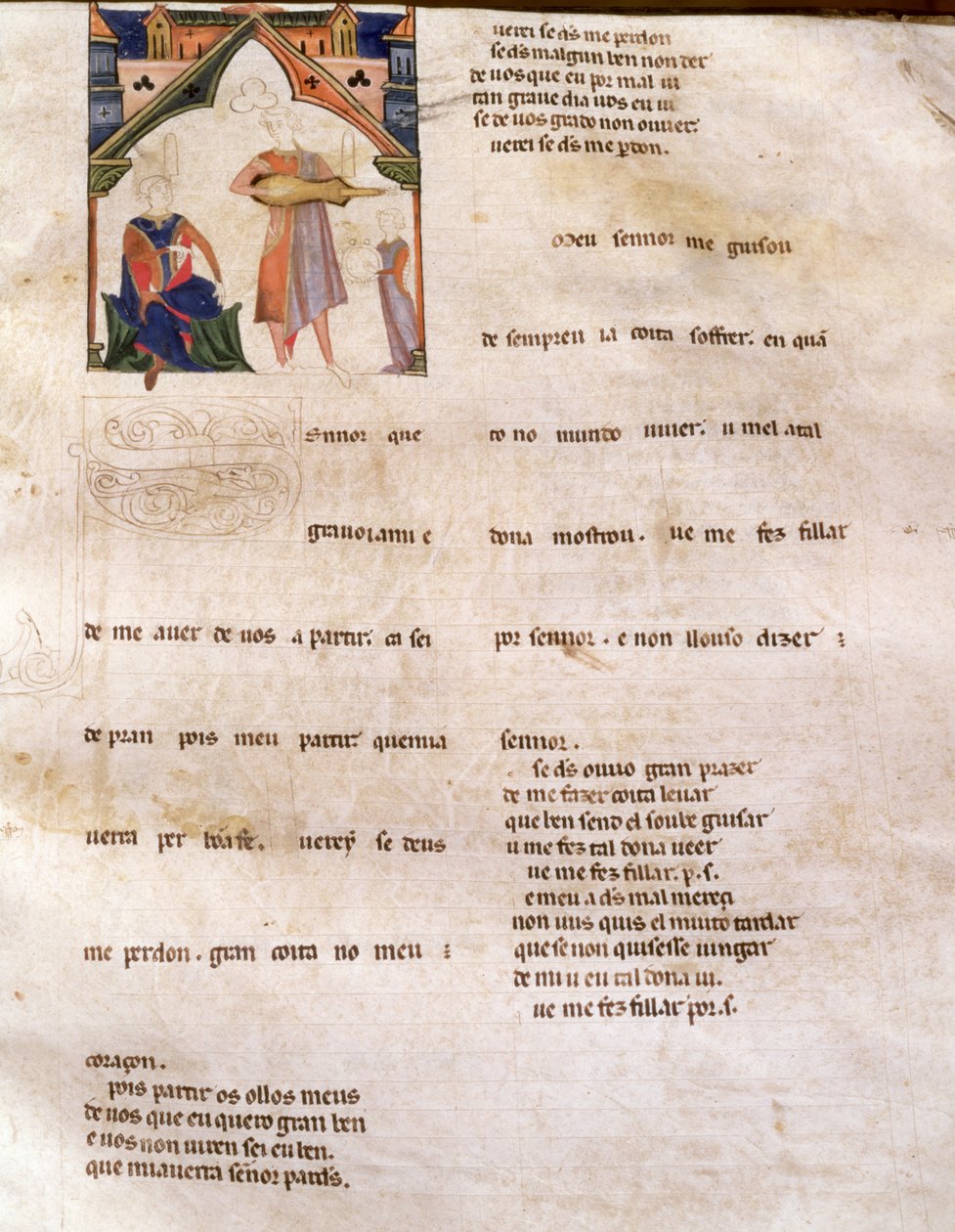 Side 197R Ajuda Book of Verses, Side 197R, 1200-1400-tallet av Portuguese School