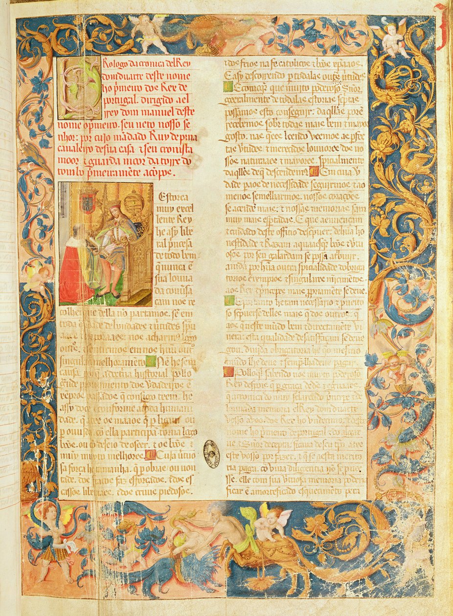 Side fra kronikken til kong Duarte I (1391-1438) av Portuguese School