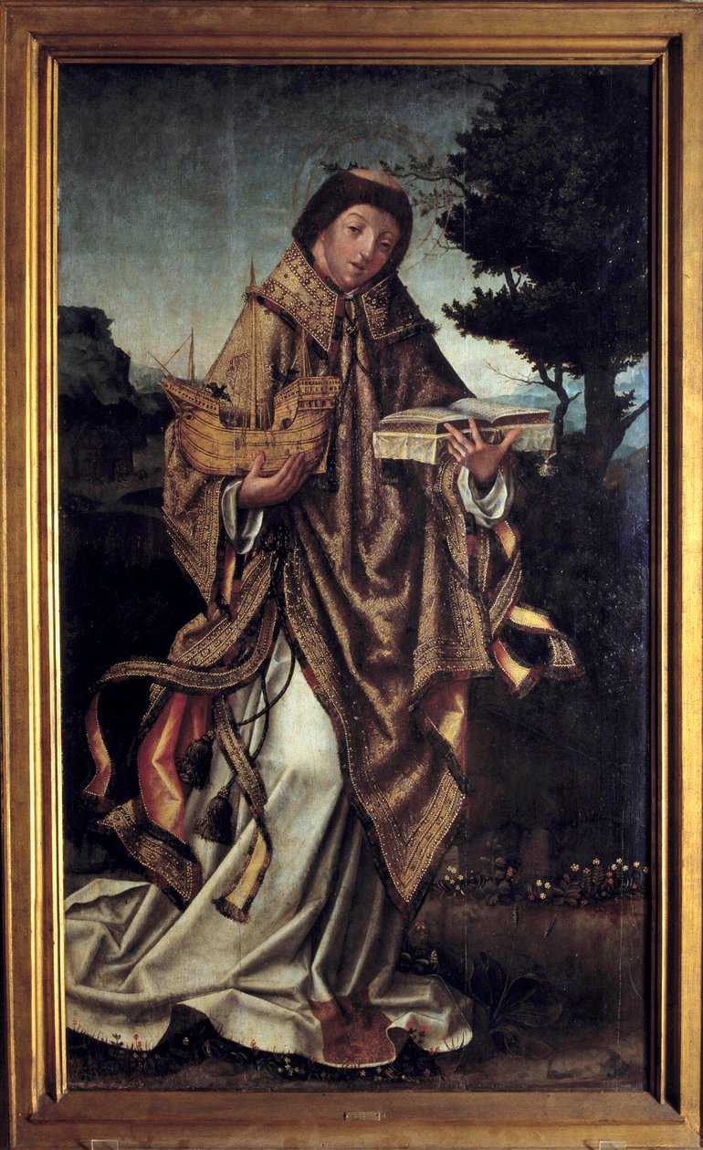 Saint Vincent, skytshelgen for byen Lisboa Maleri av den portugisiske skolen av Portuguese School
