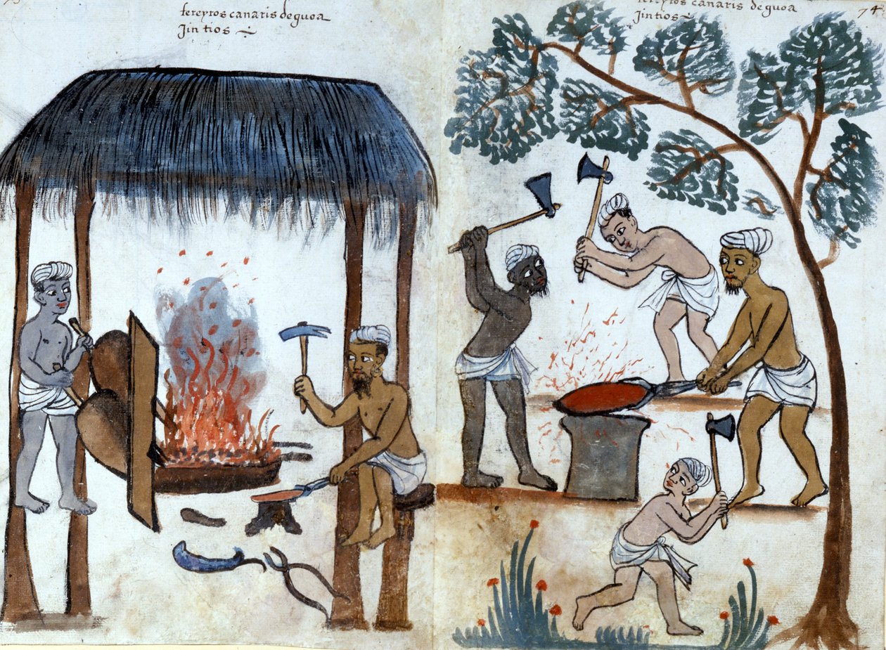 Den primitive indiske metallurgien. Portugisisk manuskript fra 1500-tallet. Roma, Bibl. Casanatense. av Portuguese School
