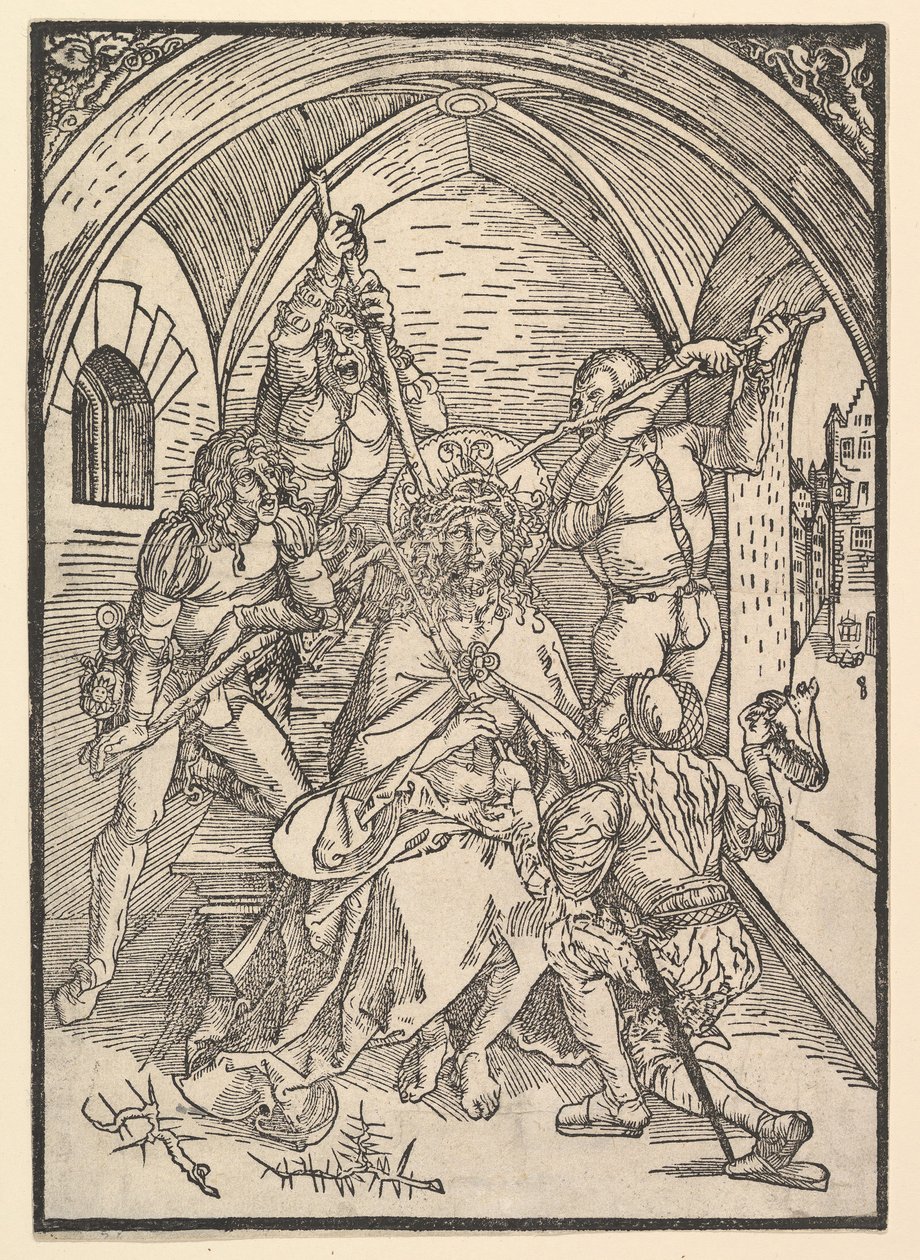 Kristus kronet med torner, ca. 1500. av Possibly Albrecht Dürer