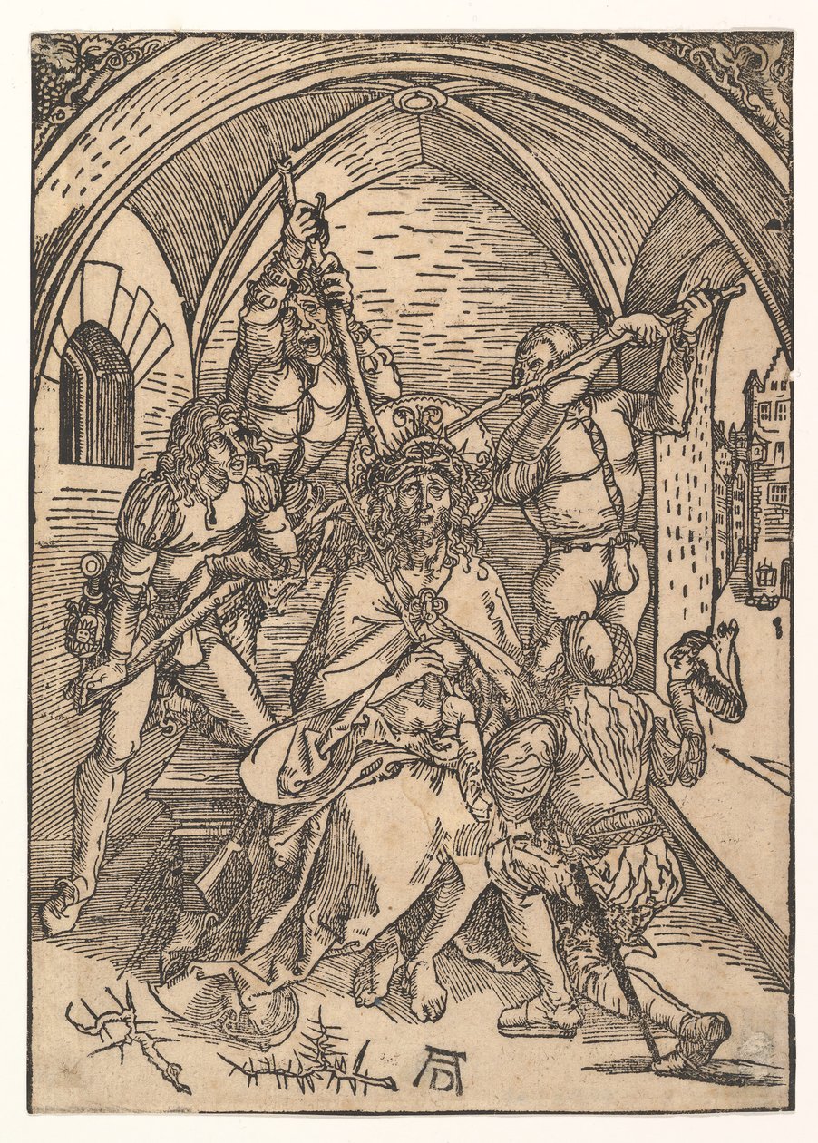 Kristus kronet med torner, ca. 1500. av Possibly Albrecht Dürer