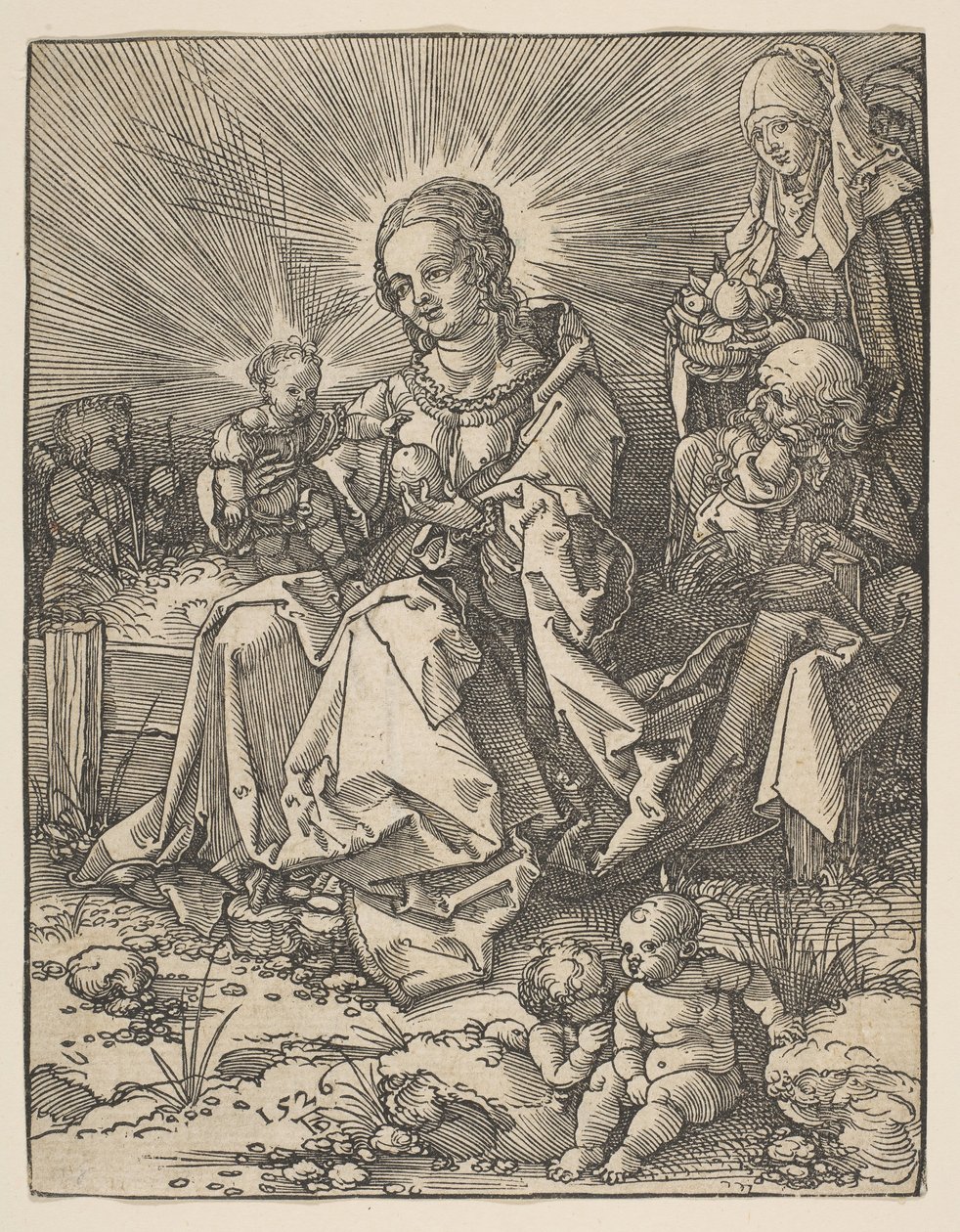 Madonnaen på en gressbakke, 1526. av Possibly Albrecht Dürer