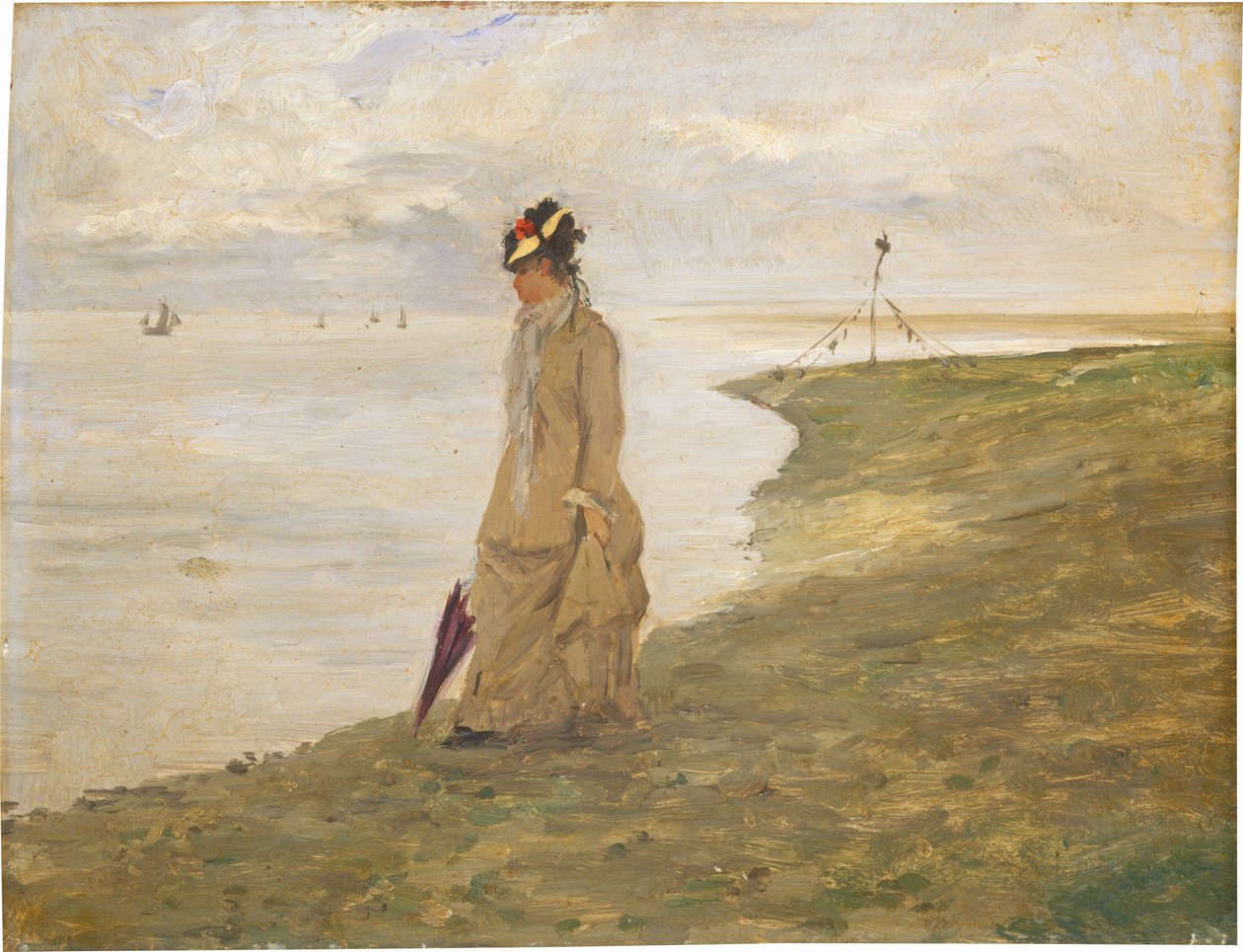 Kvinne ved sjøen av Possibly French 19th Century