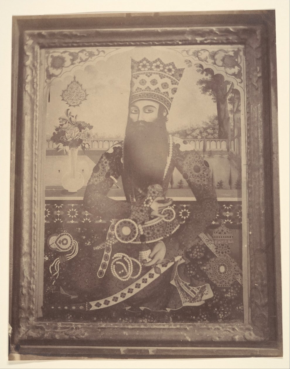 [Fath-Ali Shah, maleri som en gang tilhørte Hmah [] Saula, kongens onkel.], 1840-60-tallet. av Possibly by Luigi Pesce.