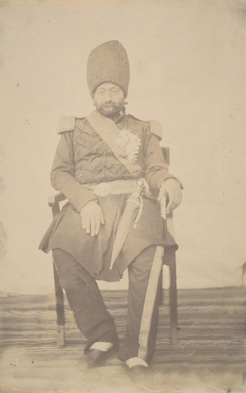 Portrett av Ardeshir Mirza, onkel til kongen, 1840-60-tallet. av Possibly by Luigi Pesce.