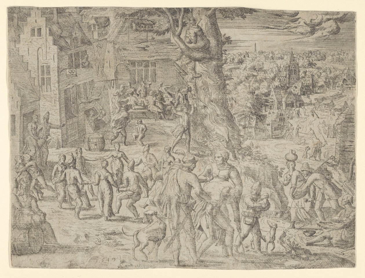 Landsbymessen, 1549., 1549. av Possibly by Peeter van der Borcht.