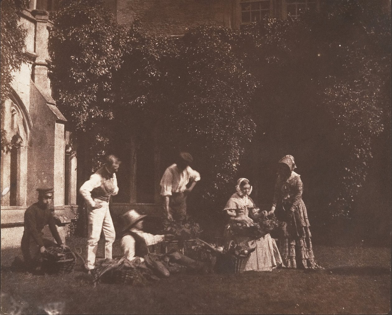 Fruktselgerne, ca. 1845. av Possibly by William Henry Fox Talbot.