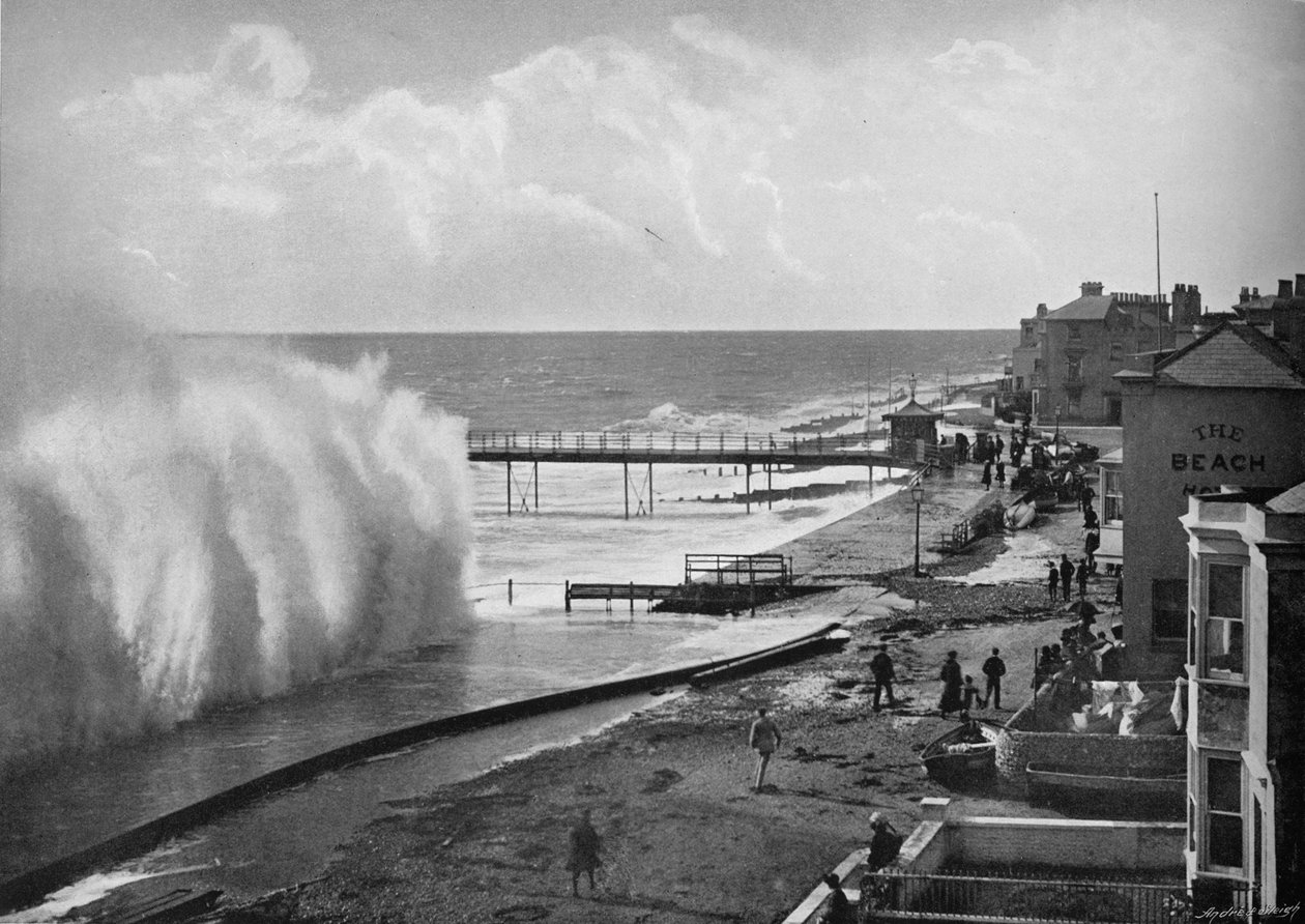 Et stort hav ved Bognor, c1896 av Poulton and Co